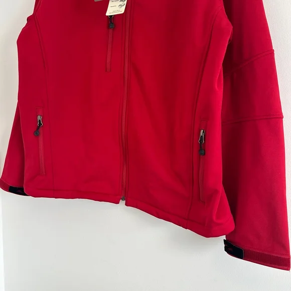 NWT Softshell Fleece Lined Waterproof Jacket Red Size Large - Picture 4 of 17